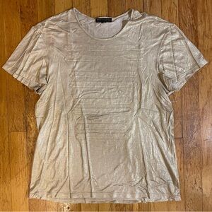 Burberry metallic gold military t-shirt